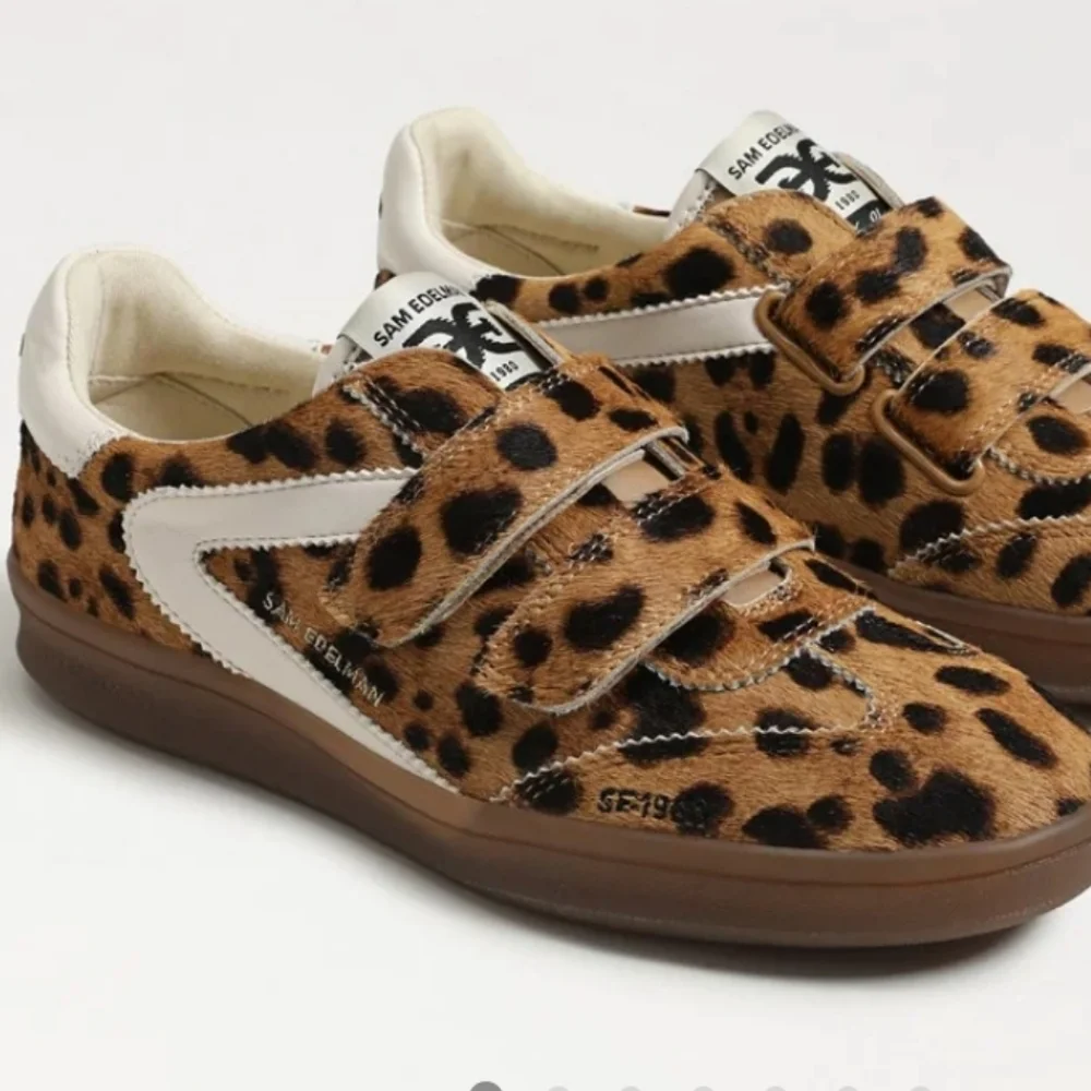 Sam Edelman Talia Leopard Brahama Hair Velcro Sneakers 9 - Picture 5 of 9